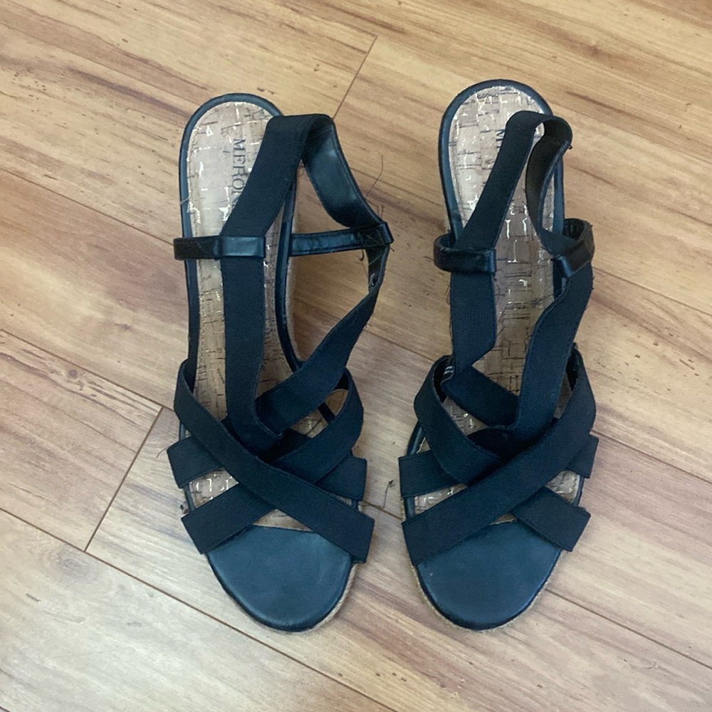 Merona Black Wedges, size 9.5